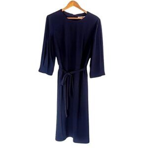 L.K. Bennett DR Iris Midnight Navy Blue Belted Dress